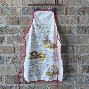 VTG 70s Australian Outback Recipes Unisex Kitchen Apron
